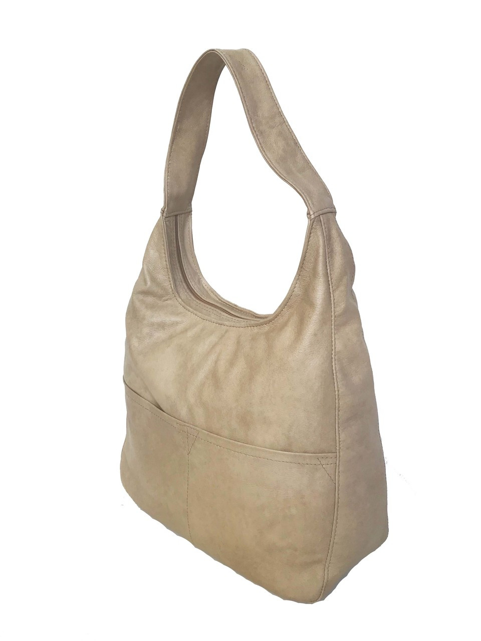 Ivory Leather Hobo Bag, Casual Everyday Handbag, Cocoon - Fgalaze ...