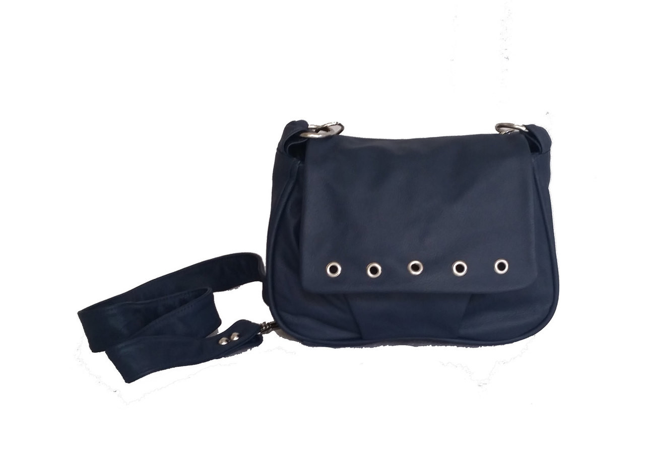 Navy Blue Leather Crossbody Bag, Small Women Purse, Sury Fgalaze