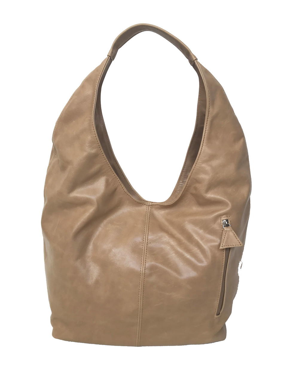 Distressed Brown Leather Hobo Bag, Large Everyday Purse, Alexis