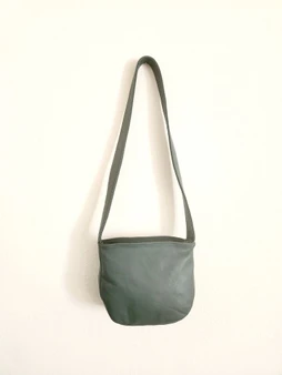 Green leather bag