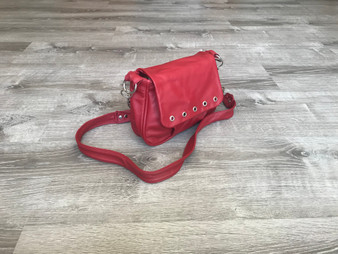 Small Red Leather Bag, Crossbody Bag Style for Teens, Sury