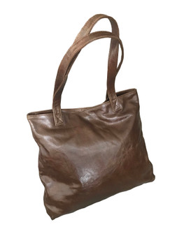 Brown leather shoulder bag