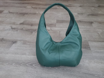 green leather hobo bag