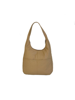 Hobo Bag, Cream Beige Leather Purse, Everyday Handbag, Coco
