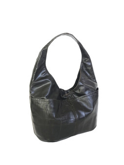 Distressed leather hobo bag