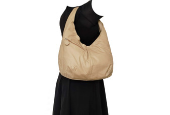 Cream leather hobo bag
