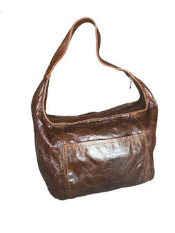 vintage leather bag in a hobo style