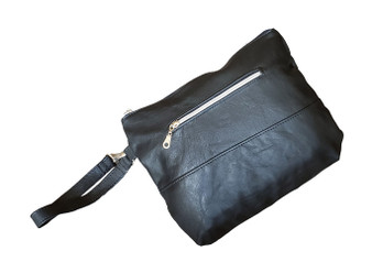 black leather clutches