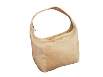 vintage camel leather hobo bag
