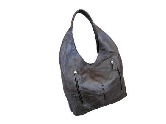 Top grain leather hobo bag