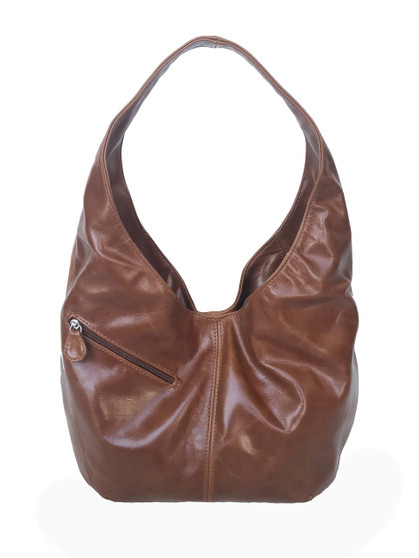 Brown Leather Hobo Bag for Women, Shoulder Handbag, Alicia