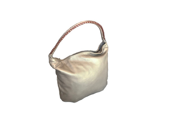 Soft metallic leather hobo bag