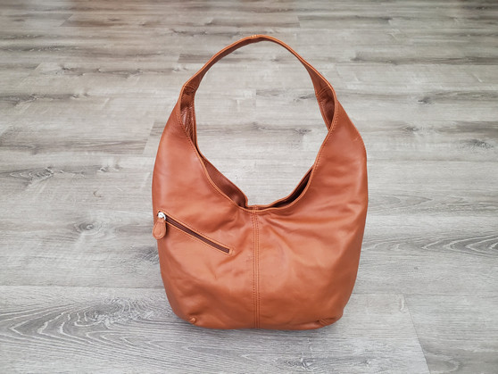 Tan leather hobo bag
