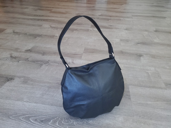 Small black leather bag