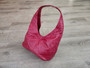 Magenta Distressed Leather Bag, Women Casual Hobo Handbags, Alyna