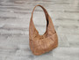 Distressed leather shoulder bag