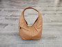 Brown leather hobo bag