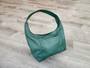 Green leather hobo bag