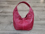 Handmade leather shoulder handbag in vintage style