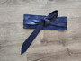 Metallic blue leather wide belt