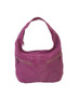 Pink suede leather hobo bag