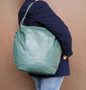 Forest Green Leather Shoulder Bag, Everyday Handbag, Sujey