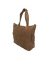 Camel Soft Leather Tote Bag, Suede Handbag w/Tassel, Jenny