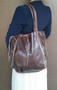 Boho chic brown leather bag - everyday casual purse - unlined shoulder handbag - handmade handbags carmen