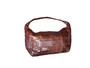 Textured brown leather bag in hobo style