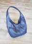 Blue Leather Handbag w/ Pockets, Everyday Casual Handmade Bags, Alicia