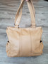 Camel Leather Bag, Women Shoulder Handbag with Pockets, Katty