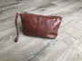 Brown Leather Bag, Make Up Pouch, Women Purses, Cosmos