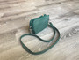 Small Green Distressed Leather Cross body Bag, Everyday Casual Purse, Gina