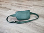 Green Leather Belt Bag, Waist Bag, Cross body Fanny Pack, Hip Bag, Unisex, David