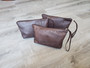 Makeup bags in genuine leather 