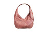 Distressed brown leather hobo bag