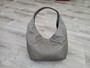 Rustic Gray Leather Hobo Bag, Casual Everyday Women Handbags, Alyna