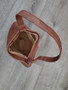 Distressed Brown Leather Bag, Casual Small Shoulder Handbag, Aida