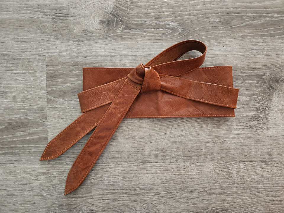 Green Wide Leather Wrap Obi Belt, Women Stunning Belt, Dean - Fgalaze Genuine Leather Bags