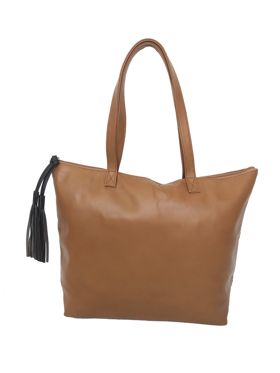 mustard leather tote