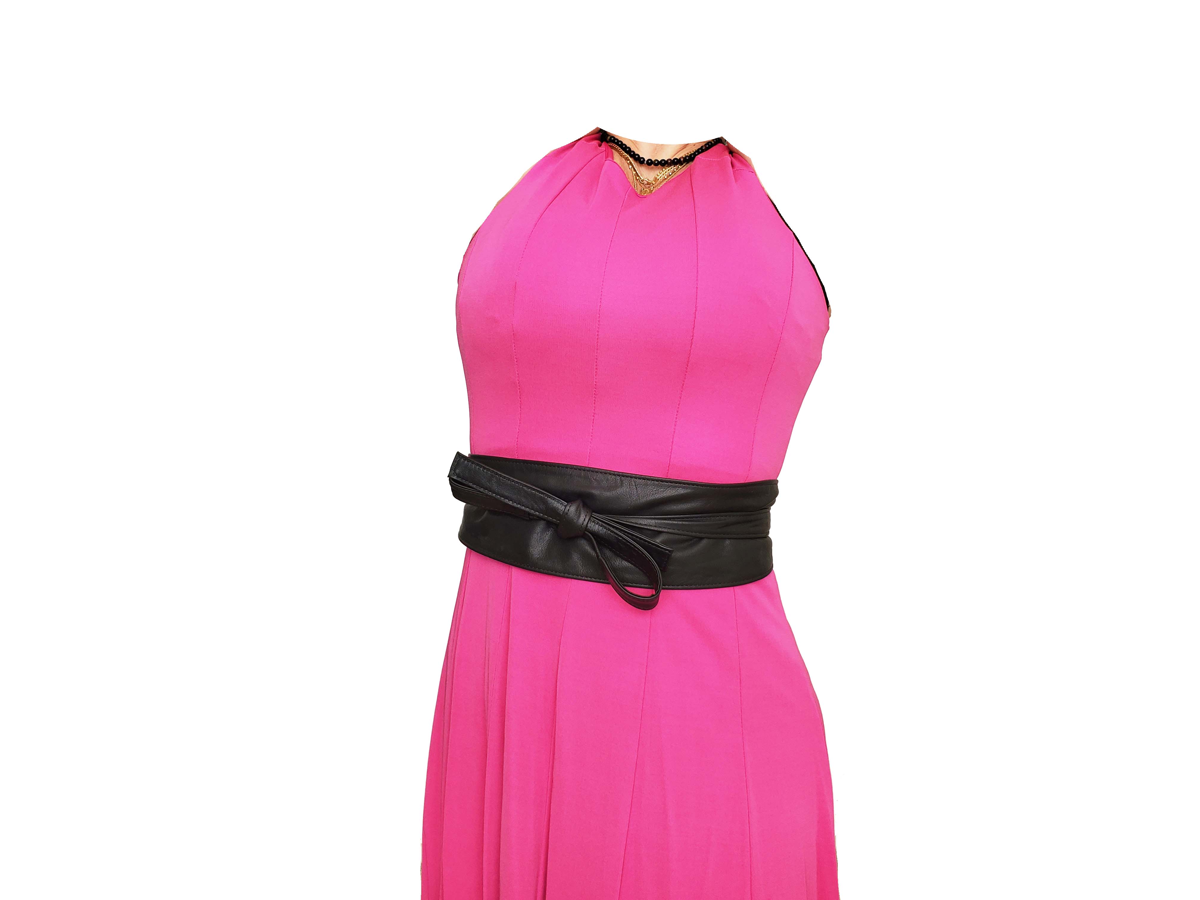 Black Leather Obi Belt , Wide Wrap Women Tie Belts, Wraparounds Belts , Sam