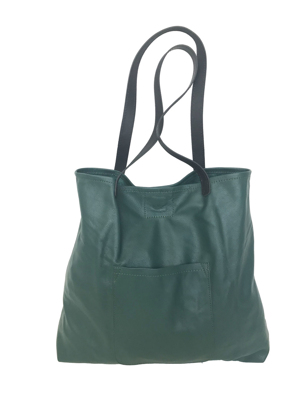 green leather tote handbags