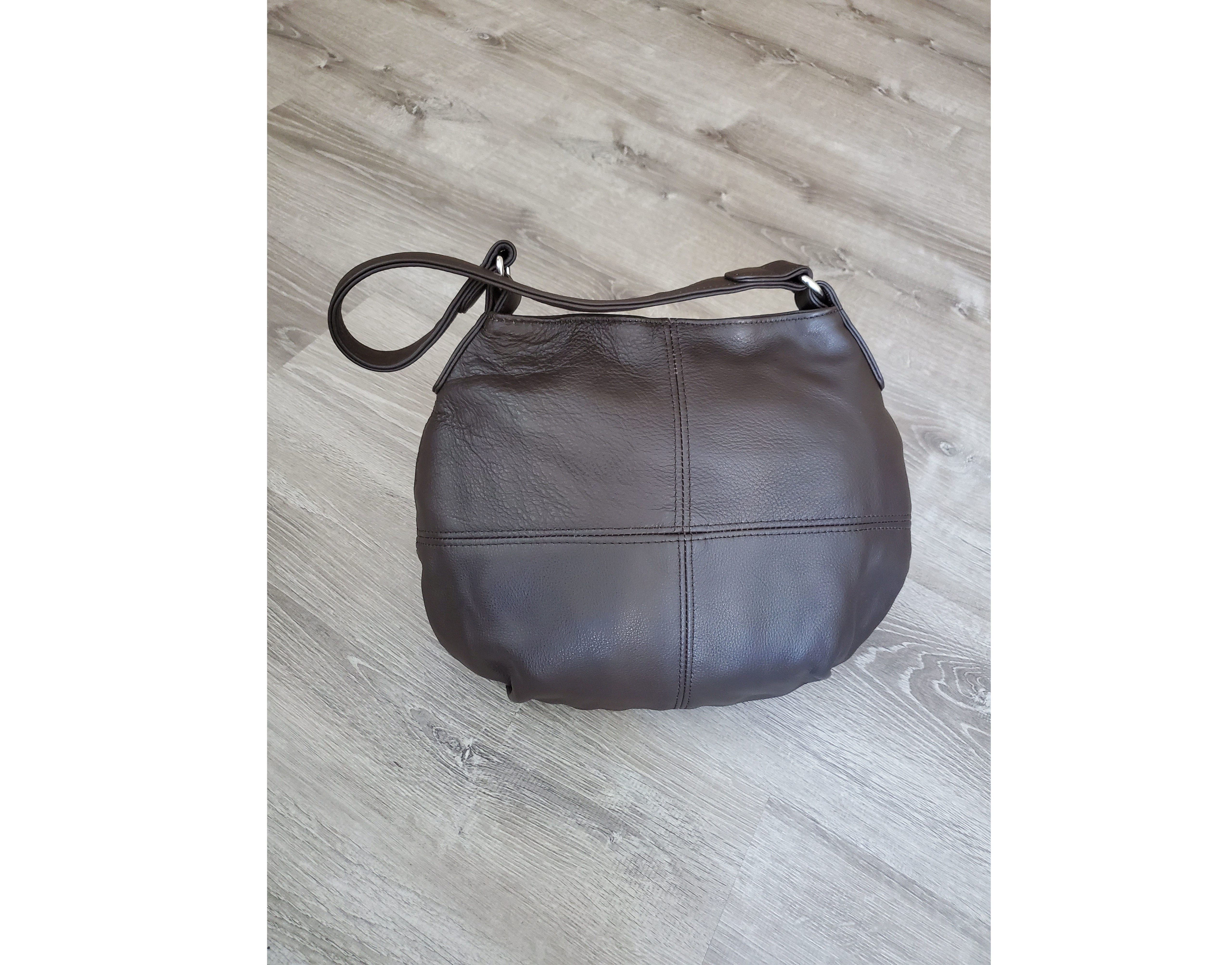 chocolate leather handbag