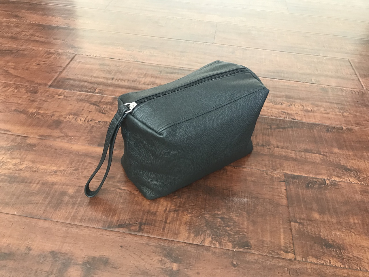 small leather cosmetic pouch