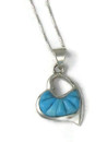 Turquoise Sculpted Inlay Heart Pendant (PD5162)