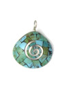 Turquoise Mosaic Inlay Spiral of Life Clamshell Pendant (PD5055) 
