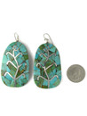 Large Mosaic Turquoise Inlay Corn - Maize Earrings by Ambrosio Chavez (ER7012)