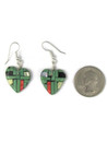 Mosaic Inlay Turquoise & Gemstone Heart Earrings (ER7018)