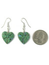 Mosaic Inlay Turquoise Heart Earrings by Joe Reano (ER7022)