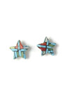 Mosaic Inlay Turquoise & Gemstone Star Earrings (ER7049)